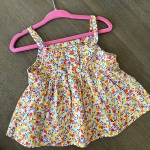 Jacadi girl yellow floral Top 2 years